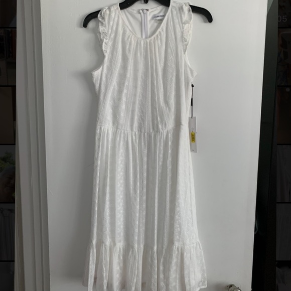 Calvin Klein Eyelet Tier-Hem Dress - Picture 2 of 9